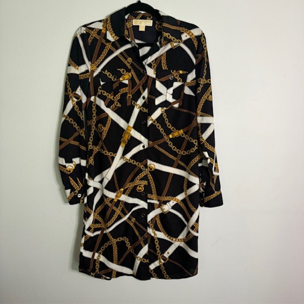Michael Kors Lightweight Long Sleeve Shirt Dress Size Small